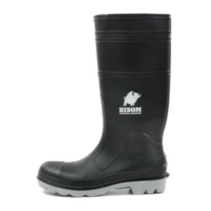 Bison INCA PVC Nitrile Safety Gumboot Black Grey