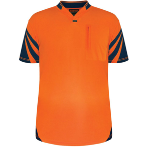 Bison polo day only cotton hi vis shirt orange
