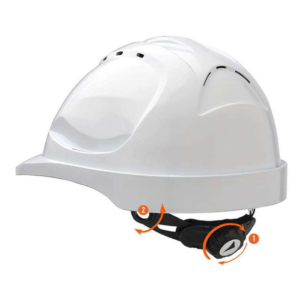 Hard Hat v9 Vented Rachet Harness White